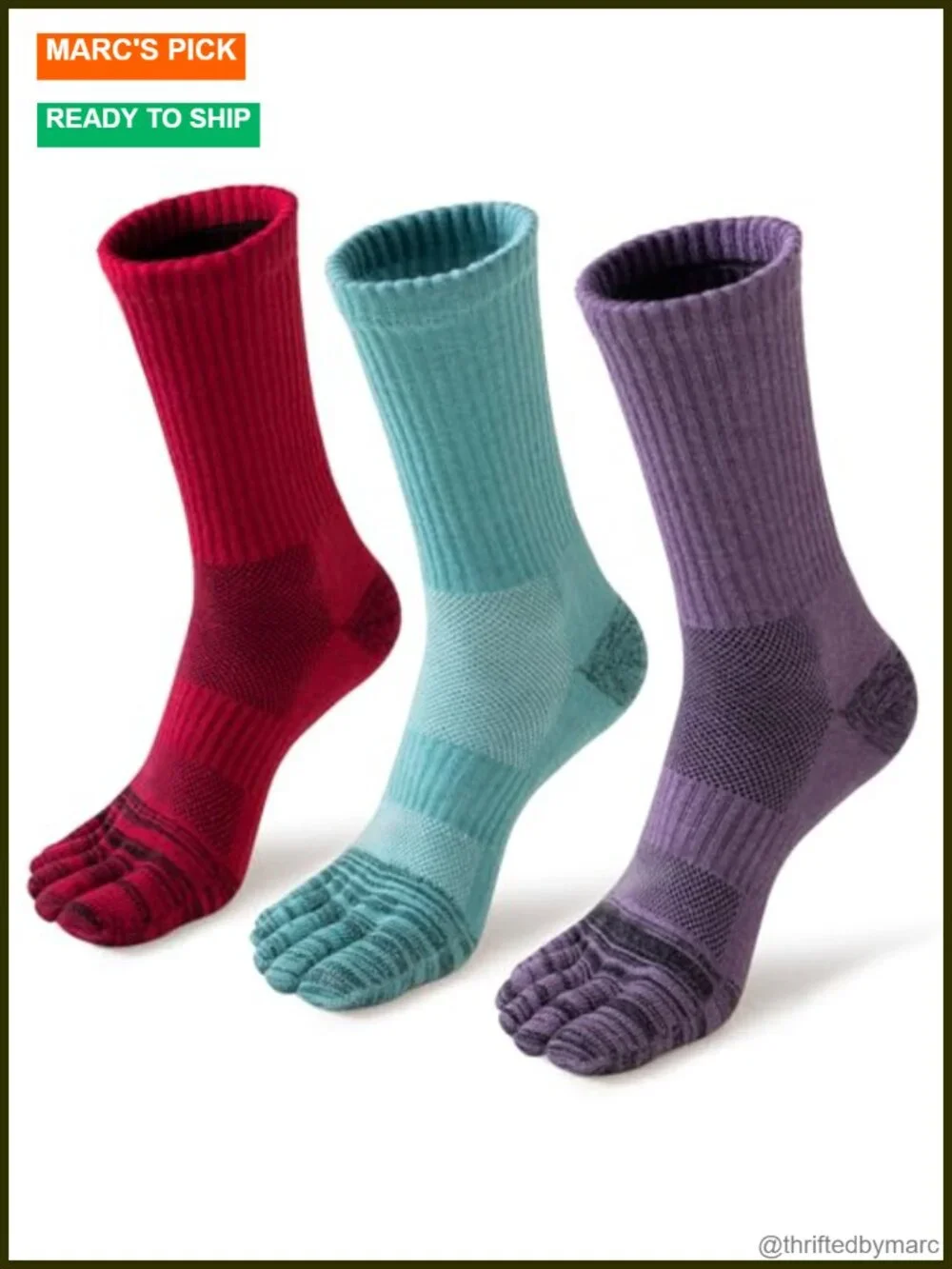 Merino Wool Toe Socks for Hiking Men Women Thermal Winter Boot Cushion 3 Pairs